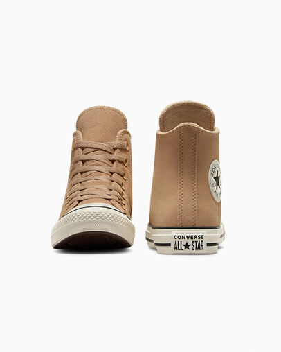 Chuck Taylor All Star Colorful Suede Warm Quarry/Egret/Brown, Heel View