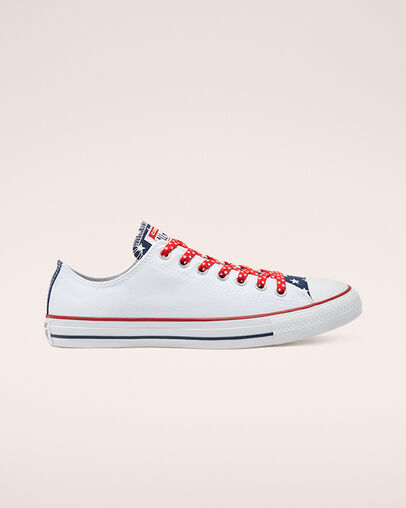 Stars & Stripes Chuck Taylor All Star Blanc/Rouge universit&eacute;, Outer Side View