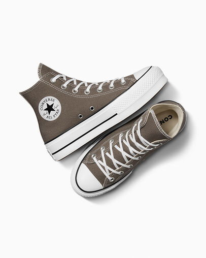 Chuck Taylor All Star Lift Platform Charcoal/White/Black, Angled View