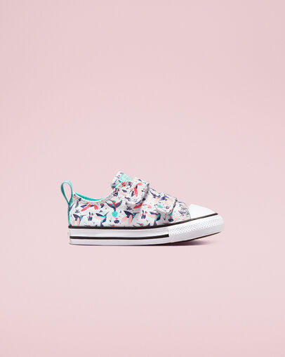 Chuck Taylor All Star Easy-On Bright Hummingbirds Blanco/Agua clara, Outer Side View