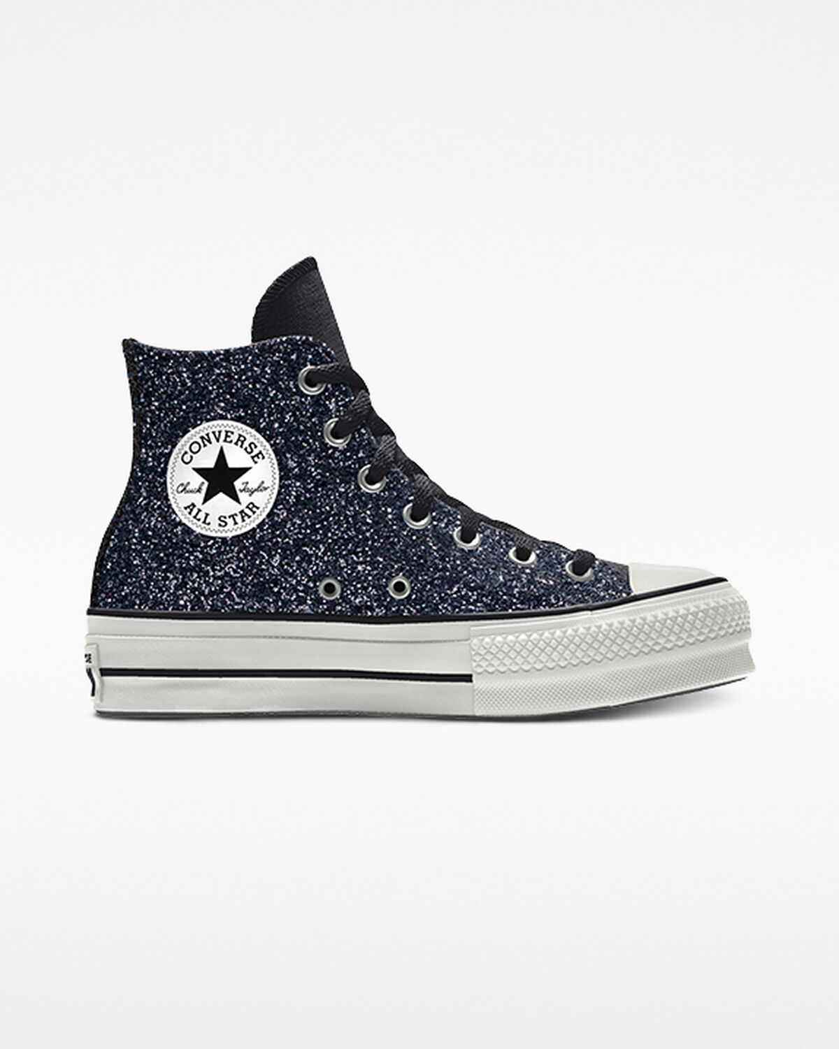 Converse Custom Chuck Taylor All Star Lift Platform Glitter By You Red - 570626CHO23_silver