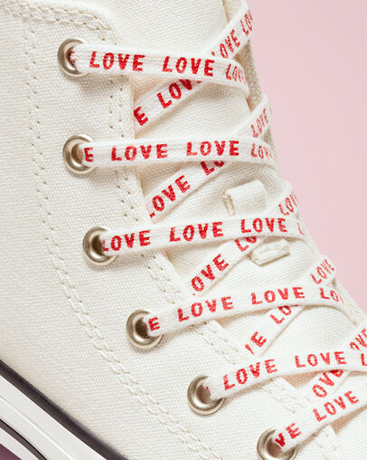 Chuck Taylor All Star Crafted with Love Vintage White/University Red, Detail Angle View