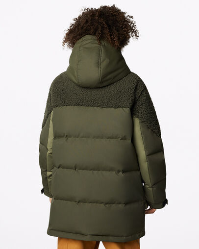 Premium Mid Down Jacket Cargo Khaki, Back View