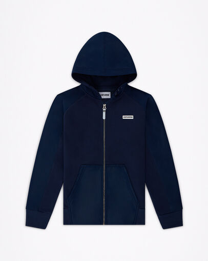 Classic Full Zip Hoodie Midnight Navy, Front View