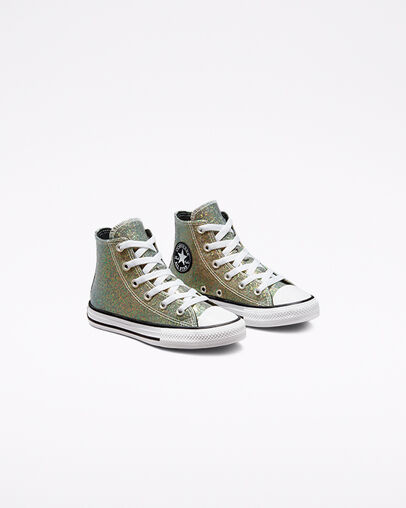 Winter Glitter Chuck Taylor All Star Oro/Nero/Bianco, Angled View