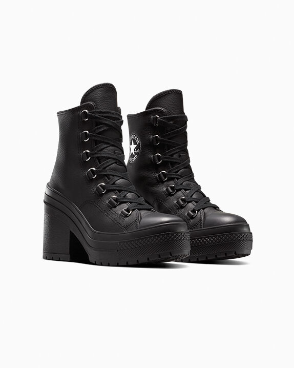 コンバース　ヒール　海外限定　CT70 De Luxe Heel ブラック Chuck 70 De Luxe Heel Platform Leather