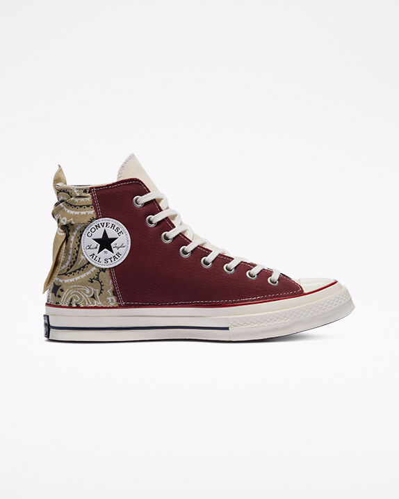 patchwork converse high tops