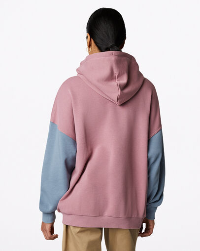 Sudadera con capucha Oversized Color-Blocked Pullover Aura multi rosa, Back View