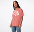 Tee-shirt Vintage Wash Heart Oversized Terre cuite rose