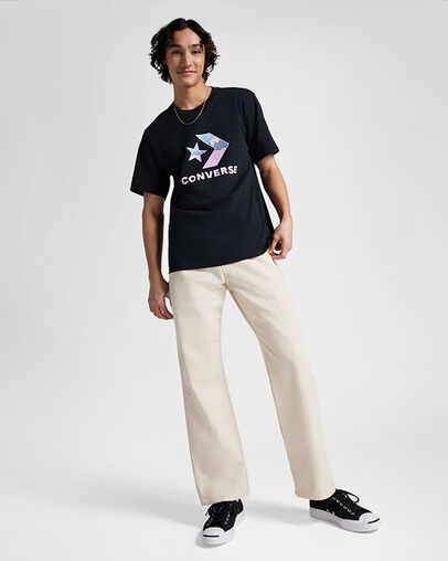 Star Chevron Landscape T-Shirt Converse Black, Back View