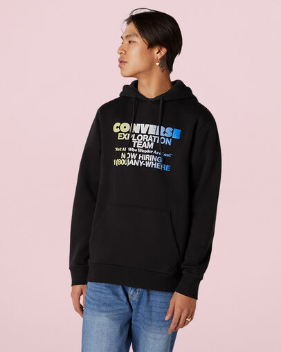 Exploration Team Pullover Hoodie Converse Black, Front View