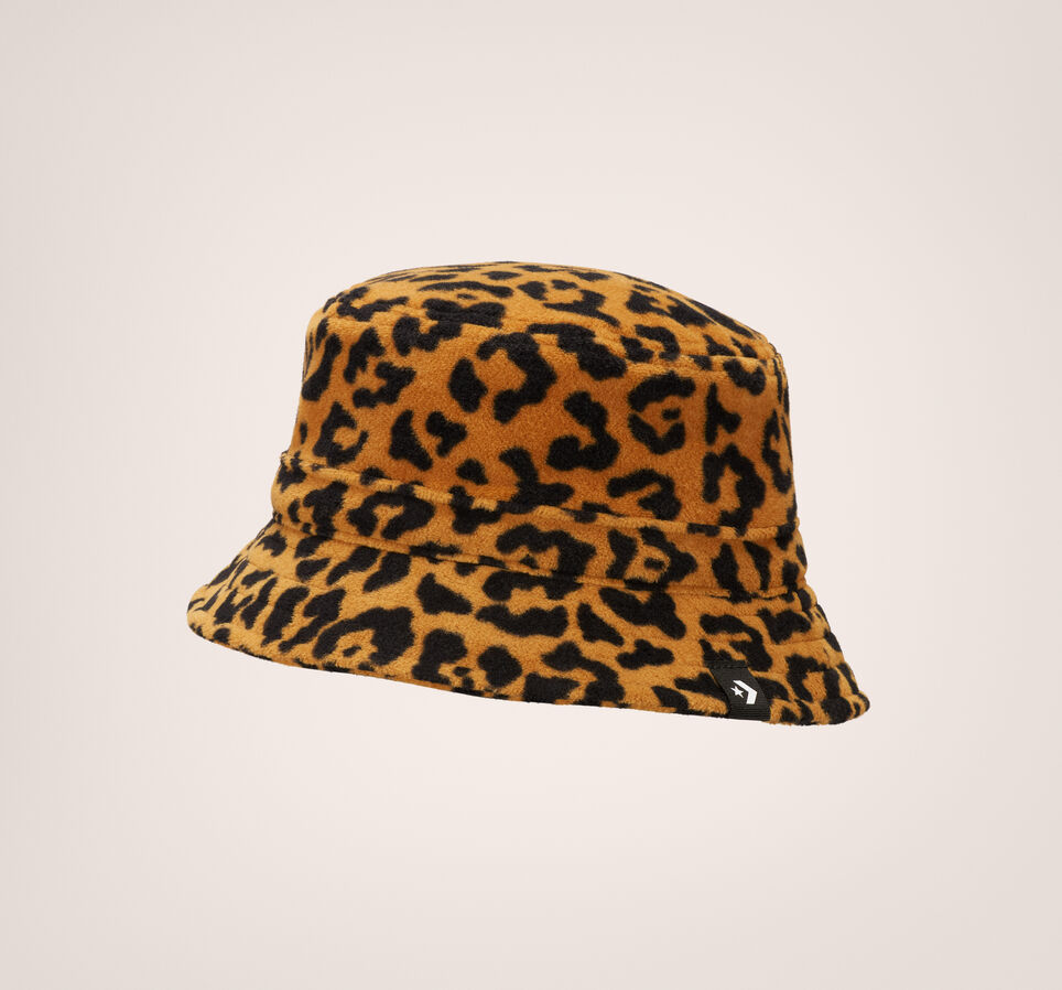 Fleece-Bucket-Hat mit Leopardenmuster Wheat Leopard Aop