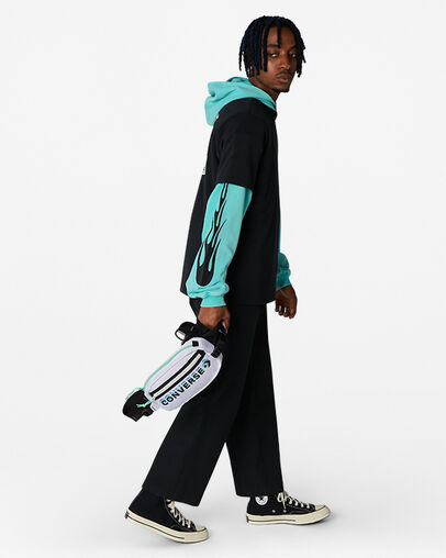 Sac &agrave; bandouli&egrave;re Color Pop Blanc/Noir/Vert prisme, 3/4 View