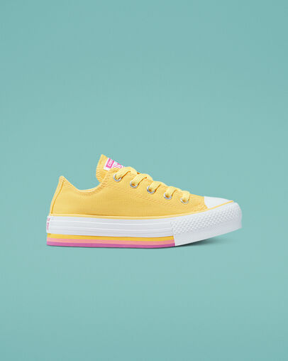 Multicolor sole EVA Platform Chuck Taylor All Star Pulso c&iacute;trico/Blanco, Outer Side View