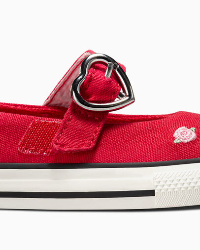 Chuck Taylor All Star Dainty Mary Jane Valentine's Day Easy On Red/Lt Jellyfish Jitter, Detail Angle View
