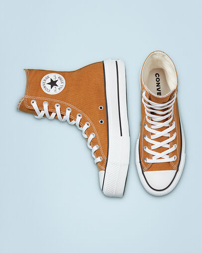 Chuck Taylor All Star Lift Extra High Platform Dark Soba/White/Black, Top and Side View