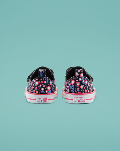 Chuck Taylor All Star Easy-On Ditsy Floral Black/Bold Pink, Heel View