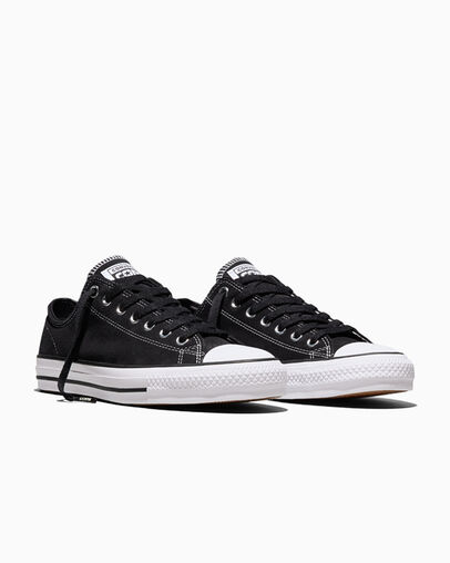 CONS Chuck Taylor All Star Pro Suede Black/Black/White, Top and Side View