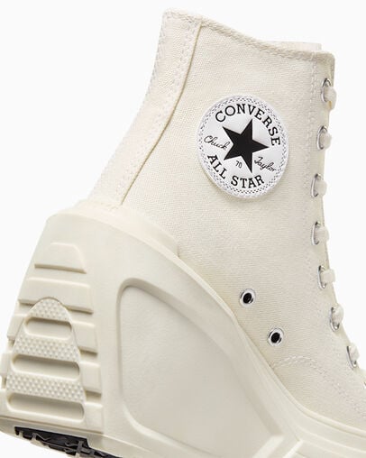 Chuck 70 De Luxe Wedge Egret/Black/White, Detail Angle View