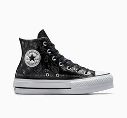 Converse  sneaker zwart met rozen