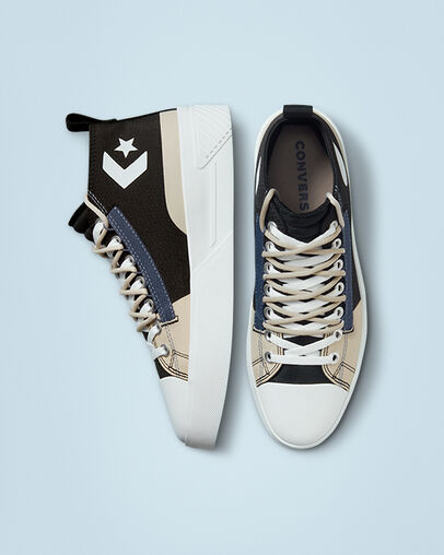 Hybrid Function UNT1TL3D CS Laced Noir/Ficelle/Blanc, Top and Side View