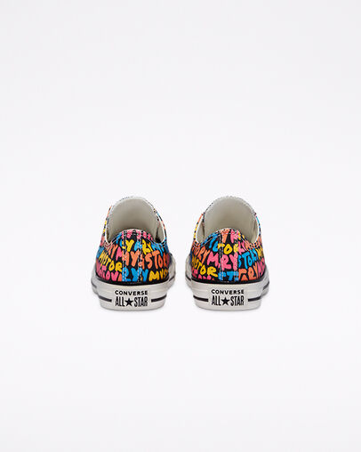 My Story Chuck Taylor All Star Noir/Mandarine fonc&eacute;e/Blanc, Heel View