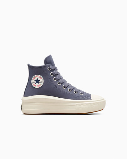 Chuck Taylor All Star Move Platform Suede Lavender Ash/Egret, Outer Side View