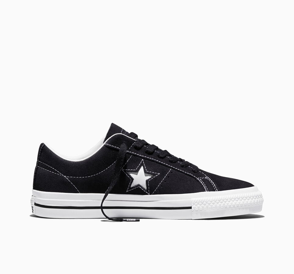 CONS One Star Pro Suede Noir/Noir/Blanc