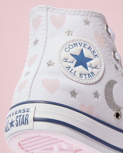 Chuck Taylor All Star My Wish White/Pink/Silver, Detail Angle View