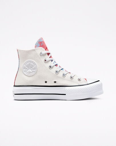 Chuck Taylor All Star Lift Platform Hybrid Shine White/Pink Salt/Black, Outer Side View
