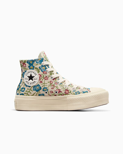 Chuck Taylor All Star Lift Platform Floral Tapestry Egret/Natural Ivory/Black, Outer Side View