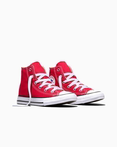 Chuck Taylor All Star Classic para ni&ntilde;o/a peque&ntilde;o/a y j&oacute;venes Rojo, Top and Side View