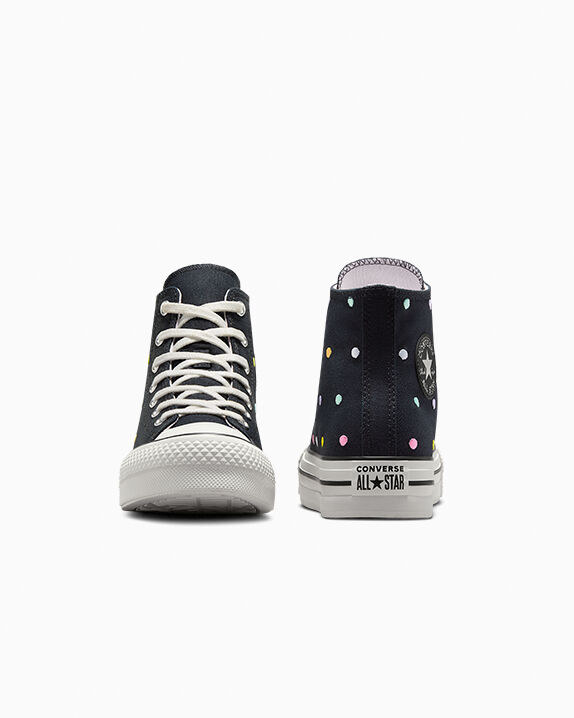converse one star polka dot platform low top
