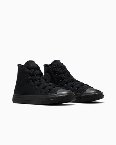 Chuck Taylor All Star Classic pour très petit enfant/enfant Noir monochrome, Top and Side View
