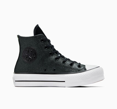 Converse Paillette Converse Fille Noir Chaussures Hautes Femme