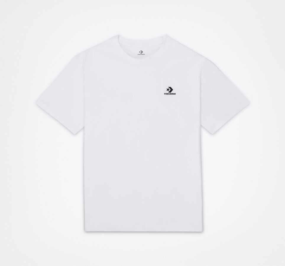 Embroidered Star Chevron Tee White