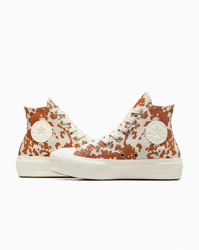 Chuck Taylor All Star Lift Platform Animal Print Garza/Marr&oacute;n/Oro, Detail Angle View