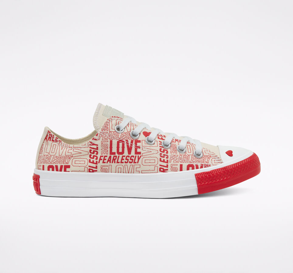 Love Fearlessly Chuck Taylor All Star Egret/University Red/White