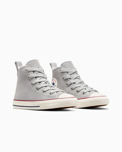 Chuck Taylor All Star Suede Grey Area/Egret/Midnight Navy, Top and Side View