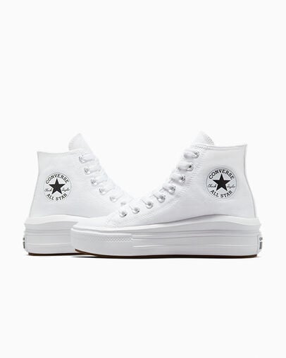 Chuck Taylor All Star Move Bianco/Avorio naturale/Nero, Detail Angle View