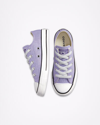 Chuck Taylor All Star Sparkle Moonstone Violet/Natural Ivory, Top and Side View