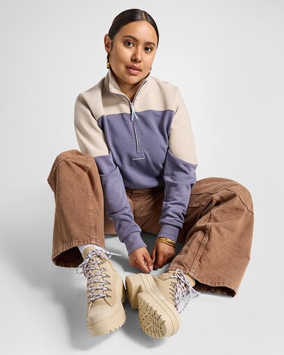 Chuck Taylor All Star Lugged Heel Waterproof Platform Warm Quarry/Miso Glaze, On Foot Shot 2