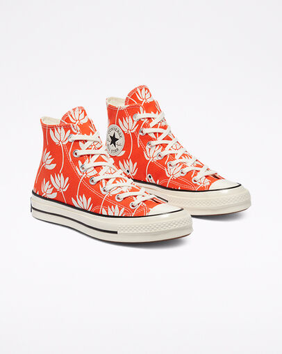 Chuck 70 Summer Spirit Bright Poppy/Egret/Black, Angled View