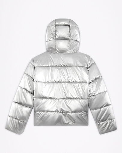 Metallic Chuck Taylor Patch Puffer Silver Metallic, Back View