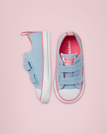 Converse Color Easy-On Chuck Taylor All Star Azul sal marina/Rosa intenso/Blanco, Top and Side View