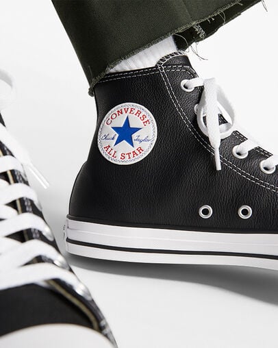 Chuck Taylor All Star Leather Black, Reflective View