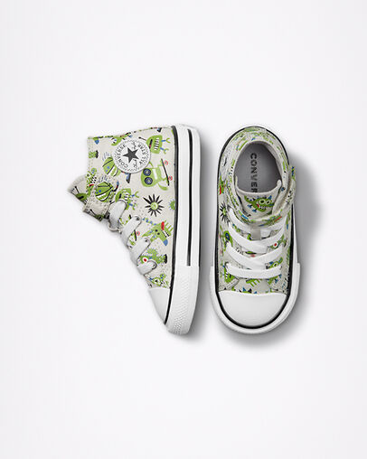 Chuck Taylor All Star Easy-On Creatures Mouse/Virtual Matcha/Black, Top and Side View