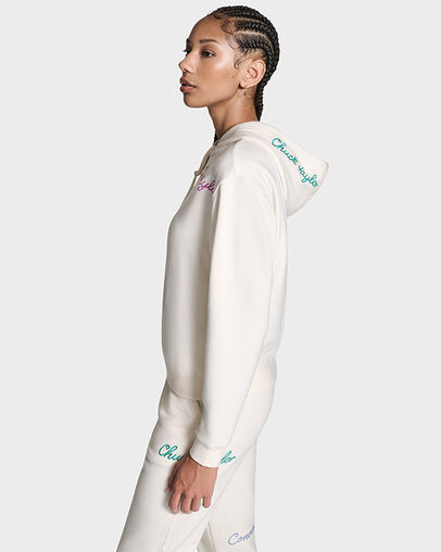 Chuck Taylor Script Hoodie Converse Egret Multi, Back View