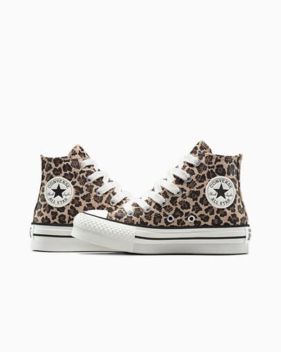Chuck Taylor All Star EVA Lift Platform Leopard Warm Quarry/Vintage White, Detail Angle View