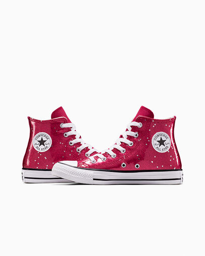 Chuck Taylor All Star Glitter Sporty Berry/White/Egret, Detail Angle View